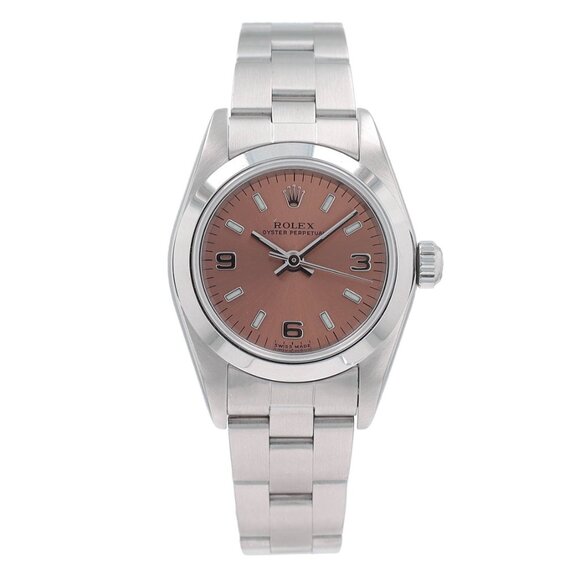 Rolex Oyster perpetual 76080 26mm Salmon Index Arabic Dial Smooth Bezel Oyster - Picture 2 of 11